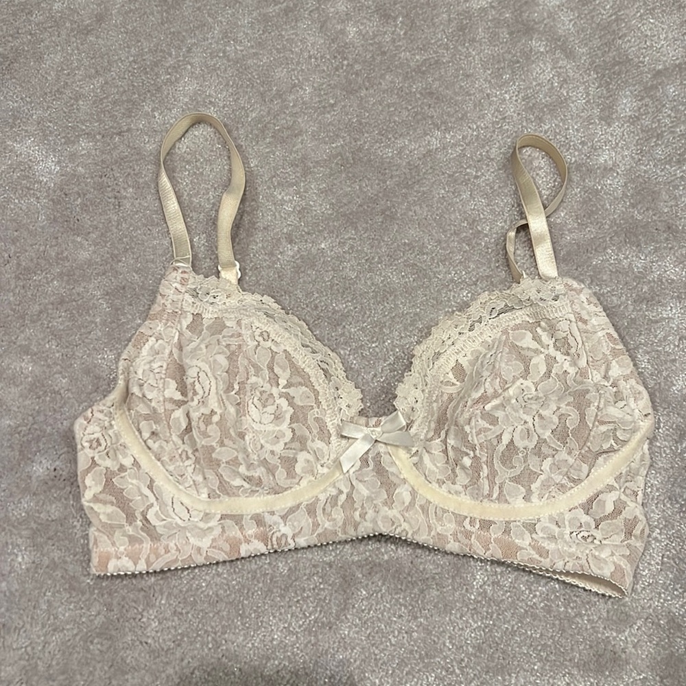 Hanky Panky lace bralette, in ivory, size 32B